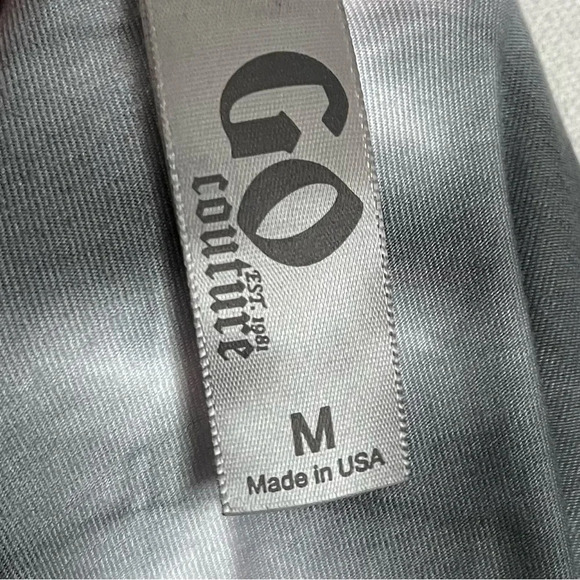 Go Couture • Grey White Tie Dyed Cold Shoulder Long Sleeve Top - Picture 6 of 7